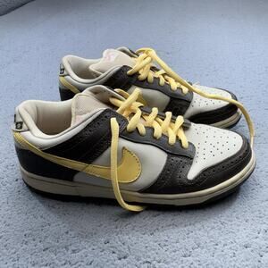 Vintage Nike SB Dunk Low Shoes Mens 9.5 Brown Yellow Argyle 313170-171 2006 Golf